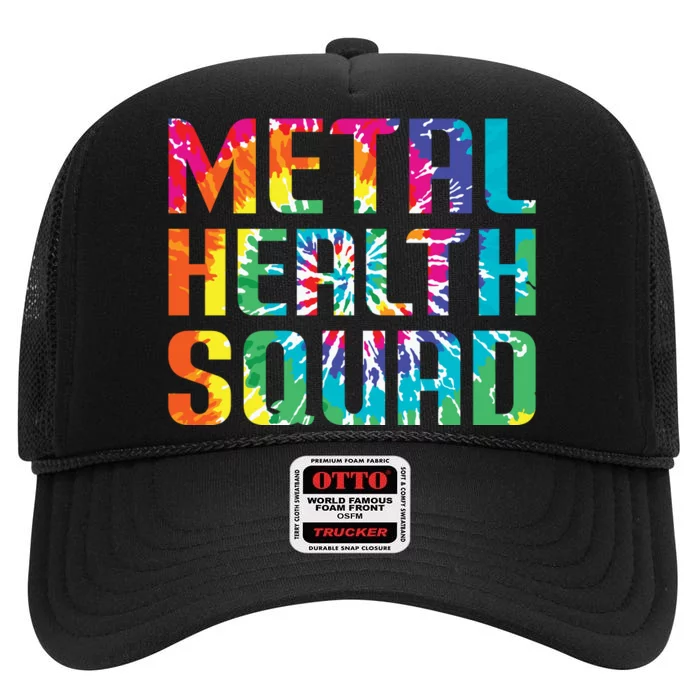 Mental Health Squad Tie Dye High Crown Mesh Trucker Hat