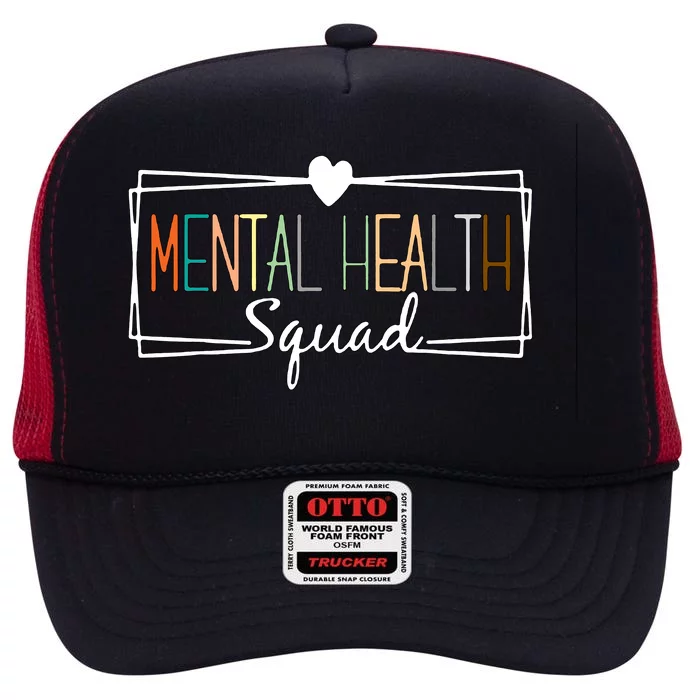 Mental Health Squad Brain Illness Mental Health Awareness High Crown Mesh Trucker Hat