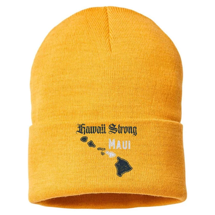 Maui Hawaii Strong Distressed Look Hawaii Sustainable Knit Beanie