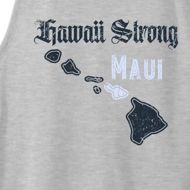 Maui Hawaii Strong Distressed Look Hawaii Ladies Tri-Blend Wicking Tank