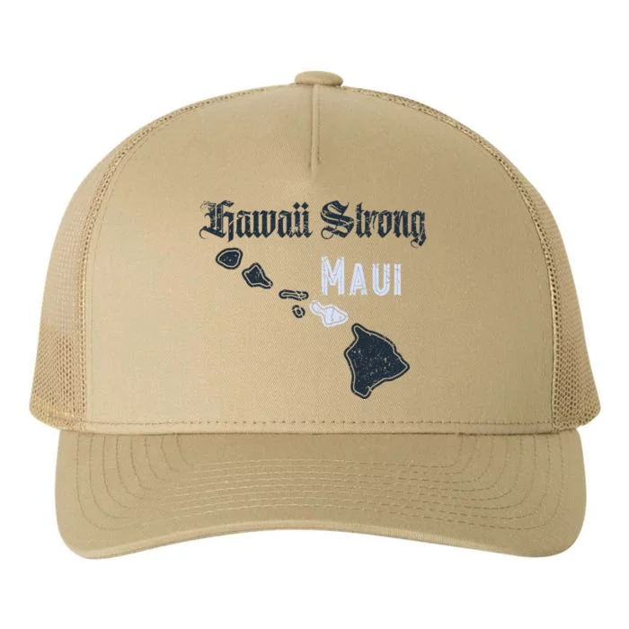 Maui Hawaii Strong Distressed Look Hawaii Yupoong Adult 5-Panel Trucker Hat