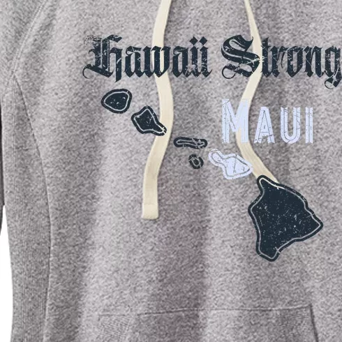 Maui Hawaii Strong Distressed Look Hawaii Women's Fleece Hoodie