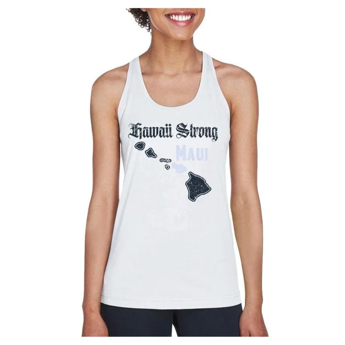 Maui Hawaii Strong Distressed Look Hawaii Women's Racerback Tank