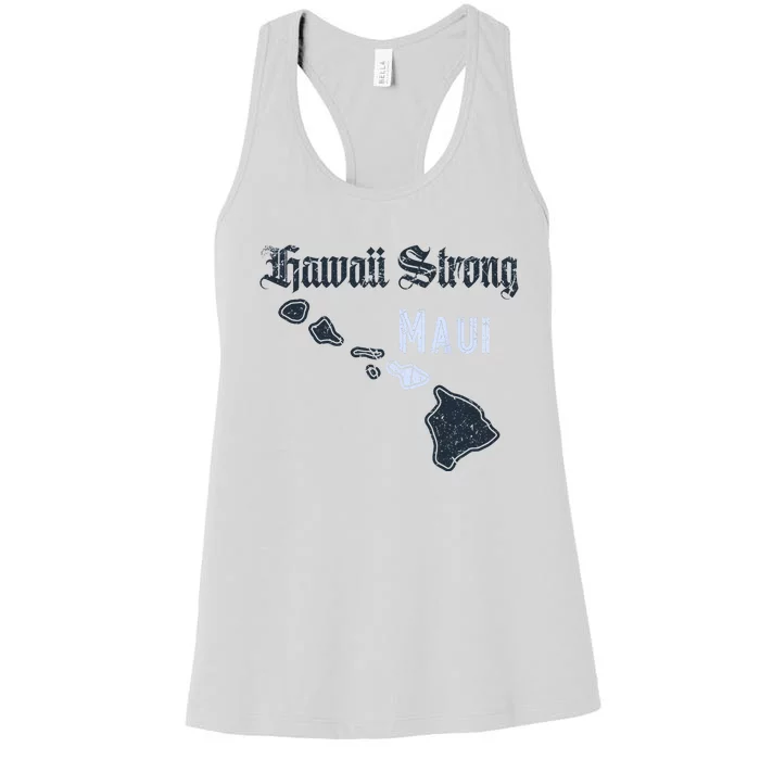 Maui Hawaii Strong Distressed Look Hawaii Women's Racerback Tank