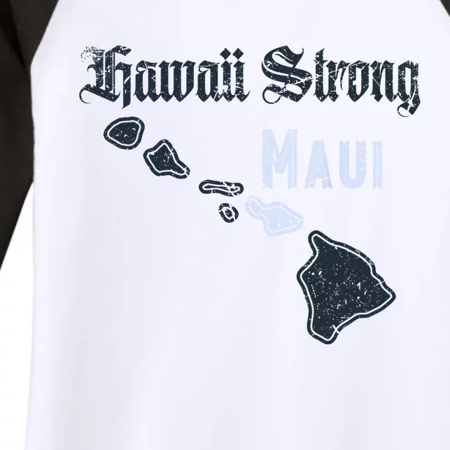 Maui Hawaii Strong Distressed Look Hawaii Women's Tri-Blend 3/4-Sleeve Raglan Shirt