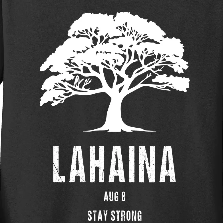 Maui Hawaii Strong Maui Wildfire Lahaina Survivor Kids Long Sleeve Shirt