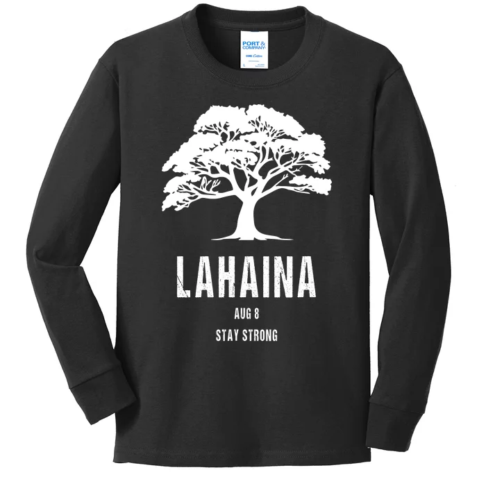 Maui Hawaii Strong Maui Wildfire Lahaina Survivor Kids Long Sleeve Shirt