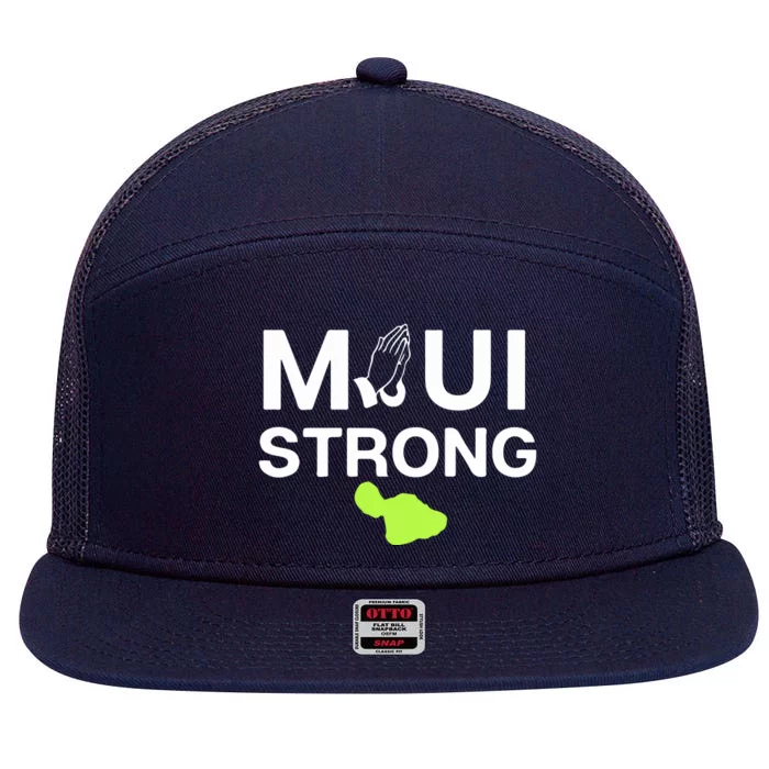 Maui Hawaii Strong Gift 7 Panel Mesh Trucker Snapback Hat