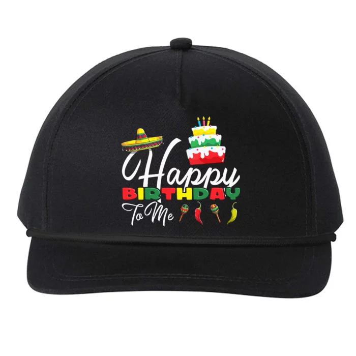 Mexican Holliday Sombrero Cute Cake Happy Birthday To Me Snapback Five-Panel Rope Hat