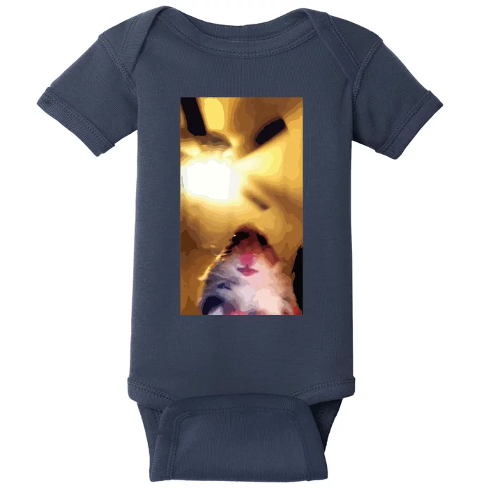 Meme Hamster Staring Front Camera Baby Bodysuit