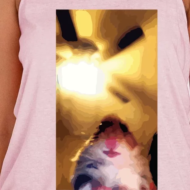 Meme Hamster Staring Front Camera Women's Knotted Racerback Tank