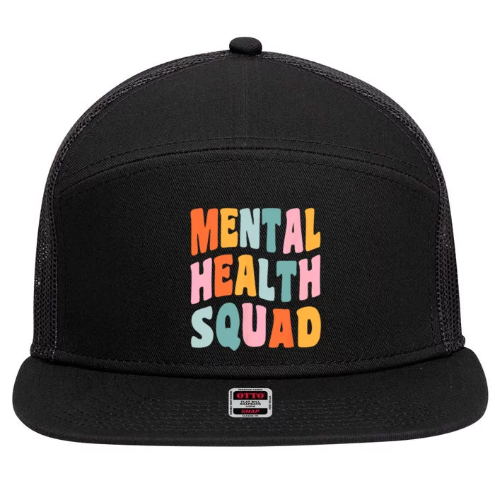 Mental Health Squad Awareness 7 Panel Mesh Trucker Snapback Hat