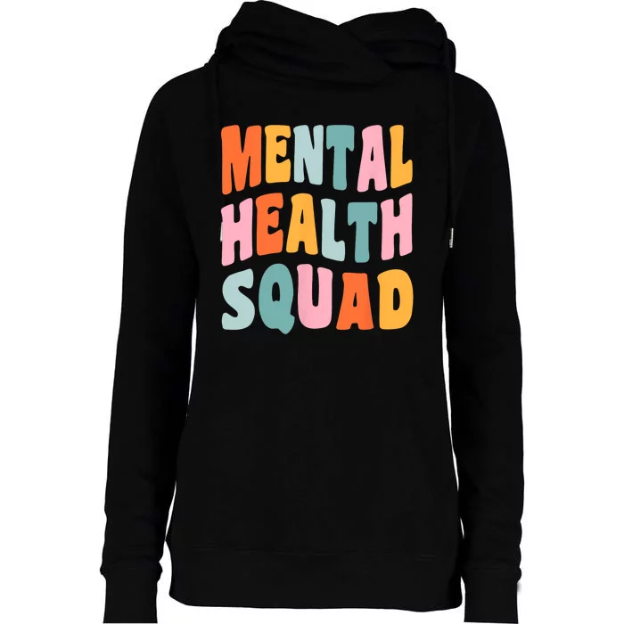 Mental Health Squad Awareness Womens Funnel Neck Pullover Hood