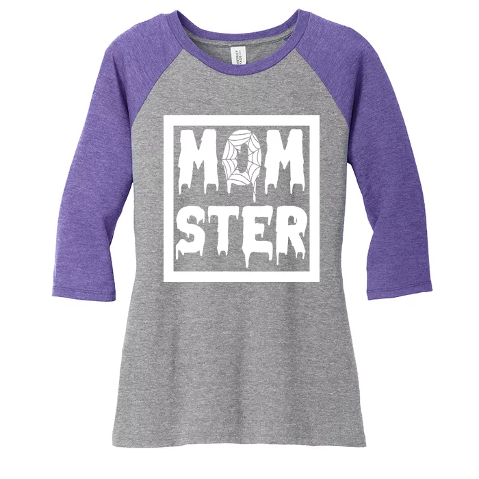 Momster Halloween Spooky Mom Women's Tri-Blend 3/4-Sleeve Raglan Shirt