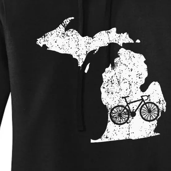 Michigan Home State Bike Cycling Triathlon Gift Women's Pullover Hoodie