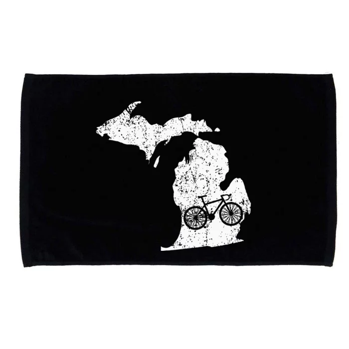 Michigan Home State Bike Cycling Triathlon Gift Microfiber Hand Towel