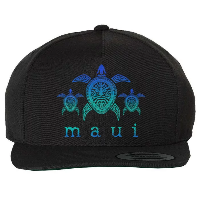 Maui Hawaii Sea Turtles Hawaiian Scuba Diving Souvenir Wool Snapback Cap