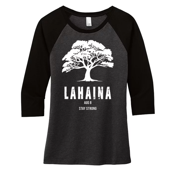 Maui Hawaii Strong Maui Wildfire Lahaina Survivor Women's Tri-Blend 3/4-Sleeve Raglan Shirt