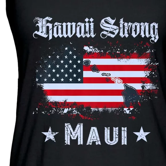 Maui Hawaii Strong Distressed Look Hawaii Ladies Essential Flowy Tank