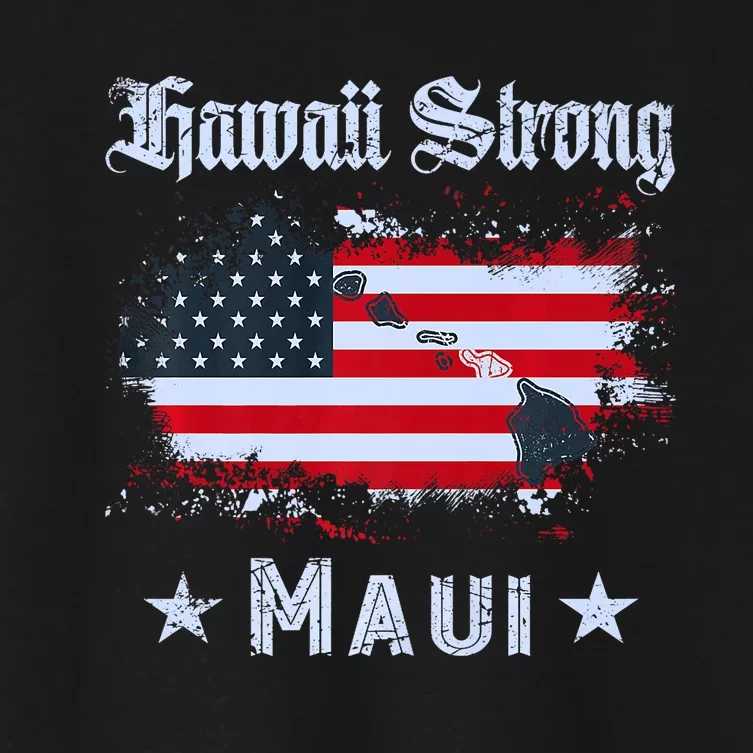 Maui Hawaii Strong Distressed Look Hawaii Women's Crop Top Tee