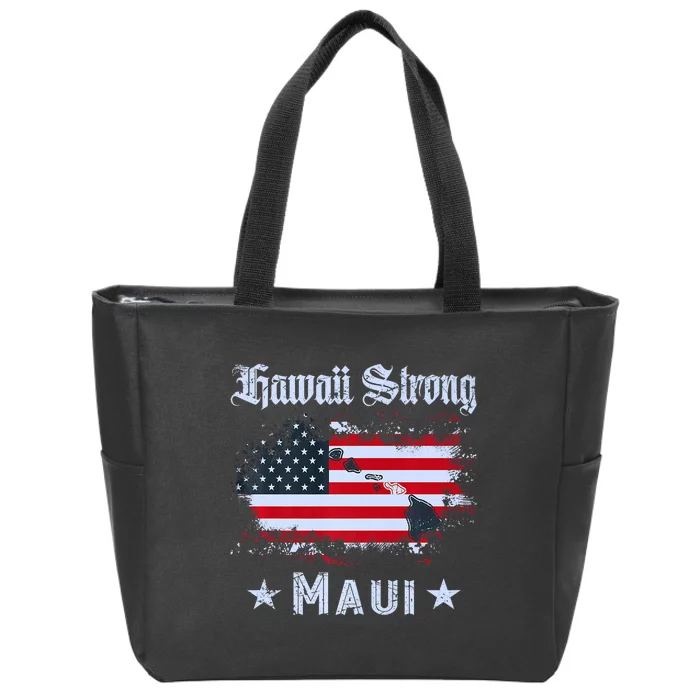 Maui Hawaii Strong Distressed Look Hawaii Zip Tote Bag