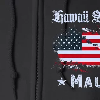 Maui Hawaii Strong Distressed Look Hawaii Full Zip Hoodie