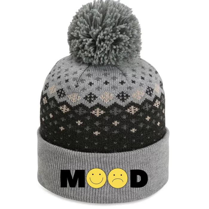 Mood Happy Sad Smile Face The Baniff Cuffed Pom Beanie