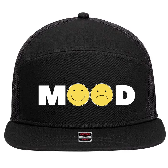 Mood Happy Sad Smile Face 7 Panel Mesh Trucker Snapback Hat