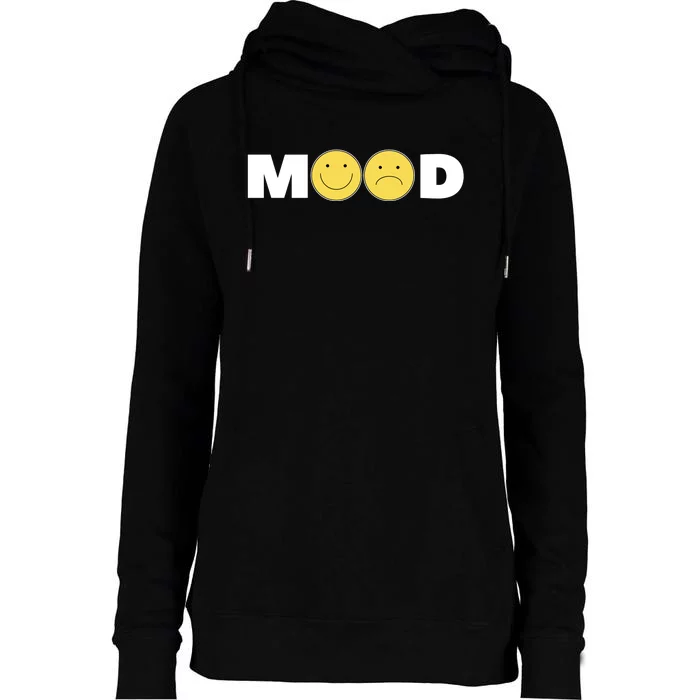 Mood Happy Sad Smile Face Womens Funnel Neck Pullover Hood