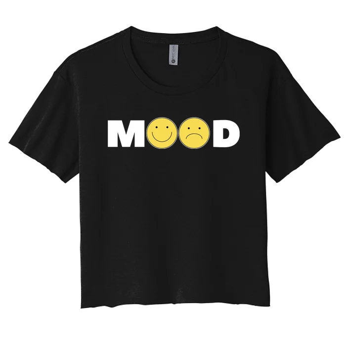 Mood Happy Sad Smile Face Women's Crop Top Tee