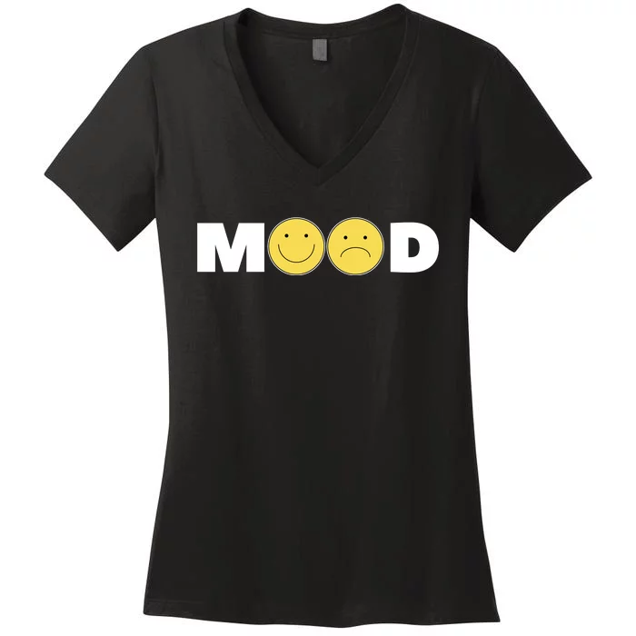 Mood Happy Sad Smile Face Women's V-Neck T-Shirt