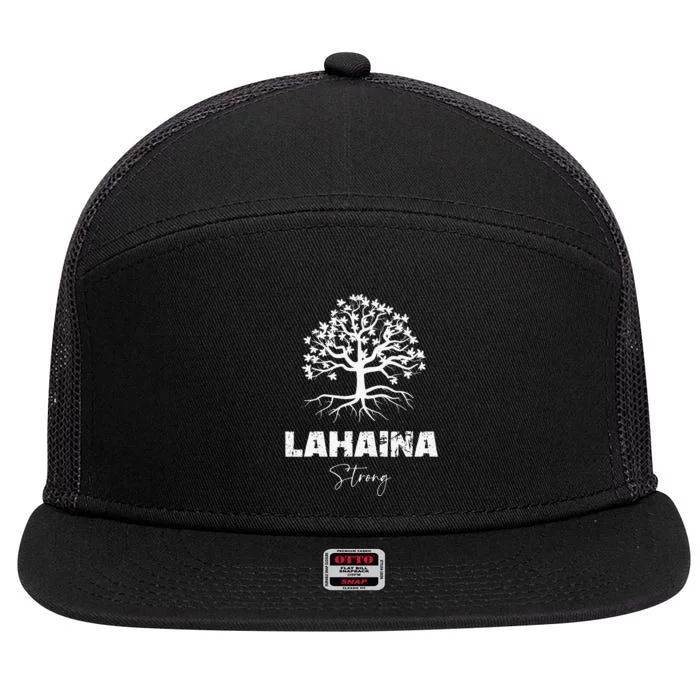 Maui Hawaii Strong Maui Wildfire Lahaina Survivor 7 Panel Mesh Trucker Snapback Hat