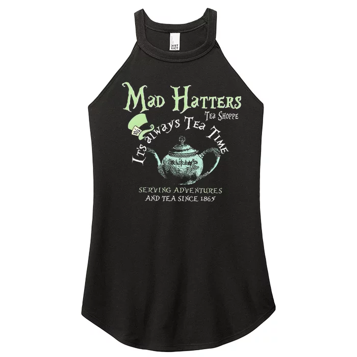 Mad Hatters Tea Shoppe ItS Always Tea Time Women’s Perfect Tri Rocker Tank