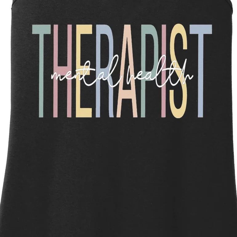 Mental Health Therapist Boho Mental Health Therapy Ladies Essential Tank