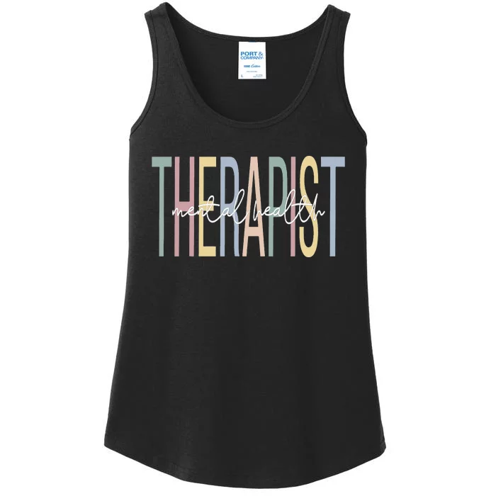 Mental Health Therapist Boho Mental Health Therapy Ladies Essential Tank