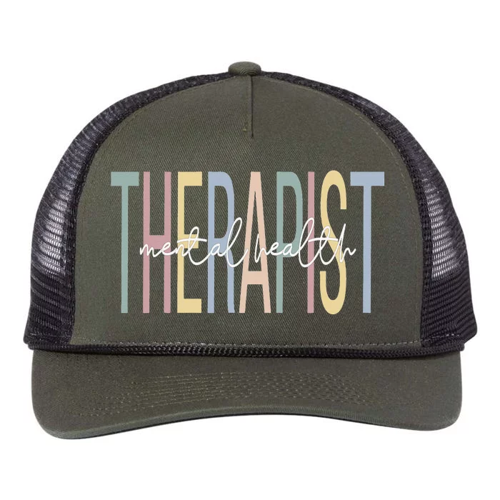 Mental Health Therapist Boho Mental Health Therapy Retro Rope Trucker Hat Cap