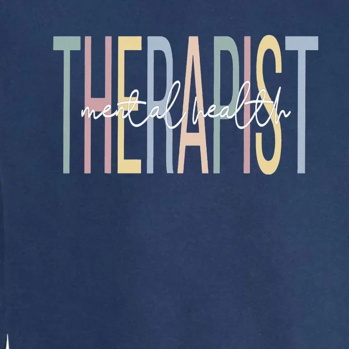 Mental Health Therapist Boho Mental Health Therapy Garment-Dyed Sweatshirt