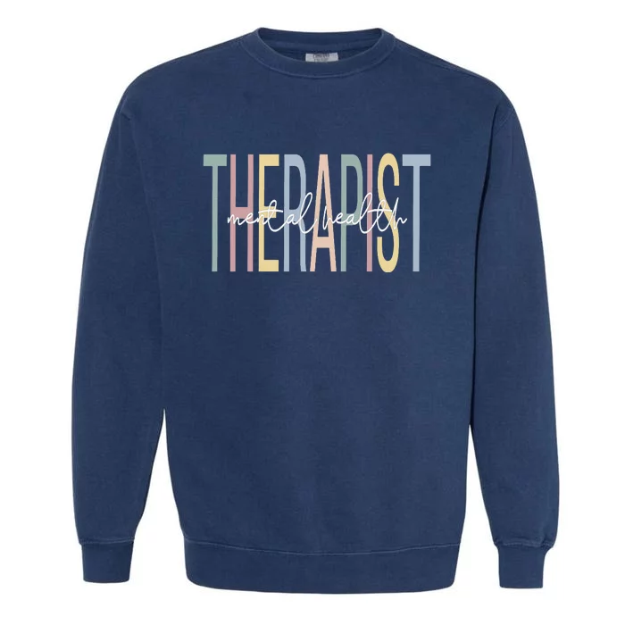 Mental Health Therapist Boho Mental Health Therapy Garment-Dyed Sweatshirt