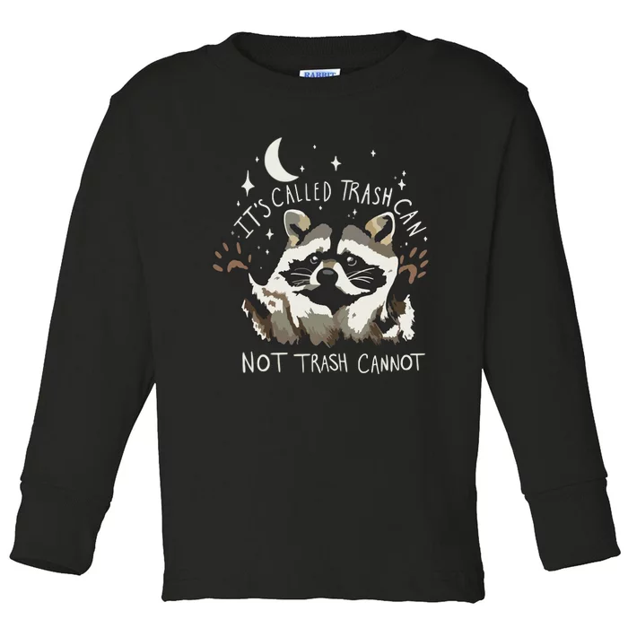 Meme Humor Trash Panda Quirky Unhinged Toddler Long Sleeve Shirt