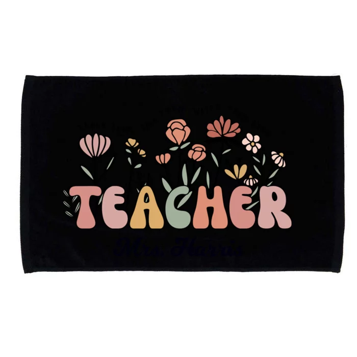 Mrs Harris Teacher Wildflower Back To School Gift Microfiber Hand Towel