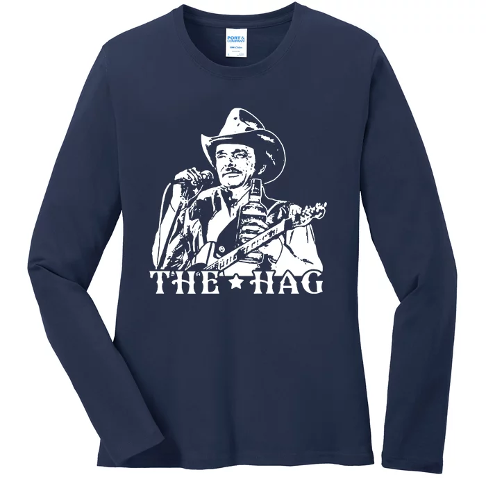 Merle Haggard The Hag Ladies Long Sleeve Shirt