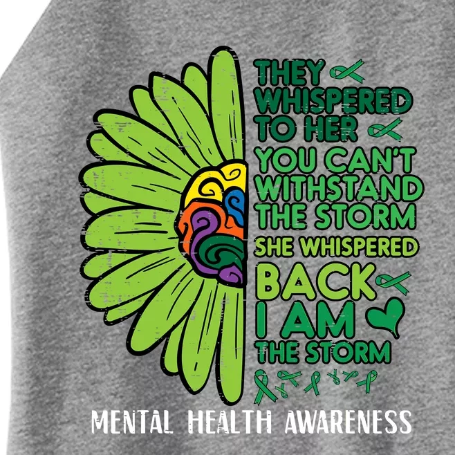 Mental Health They Whispered To Her Awareness Women’s Perfect Tri Rocker Tank