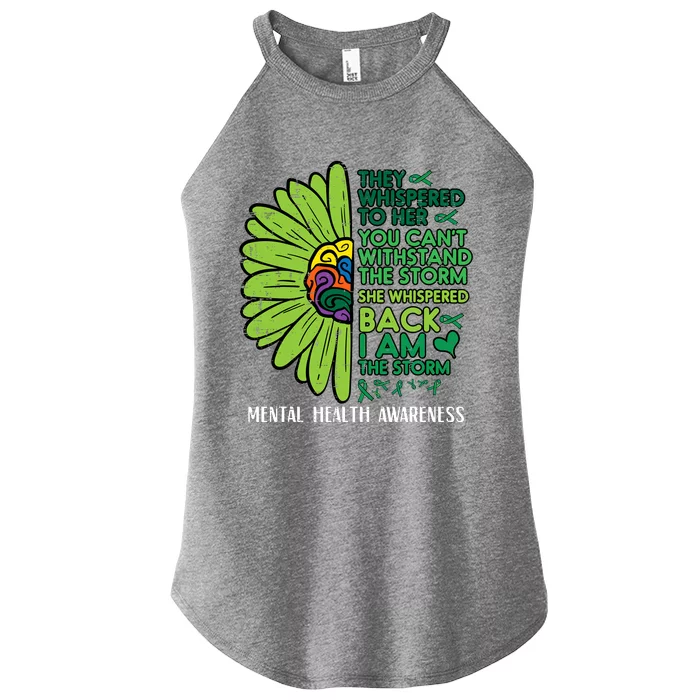 Mental Health They Whispered To Her Awareness Women’s Perfect Tri Rocker Tank