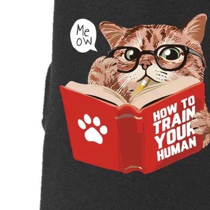 Meow How To Train Your Human Funny Cat Doggie 3-End Fleece Hoodie