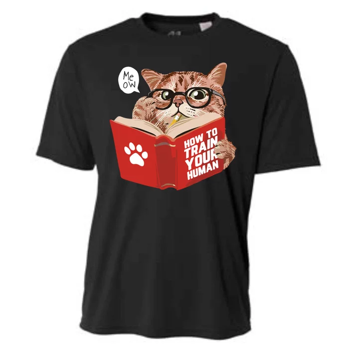 Meow How To Train Your Human Funny Cat Cooling Performance Crew T-Shirt