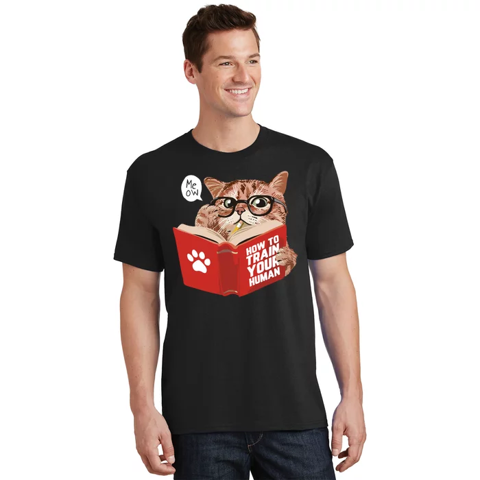 Meow How To Train Your Human Funny Cat T-Shirt