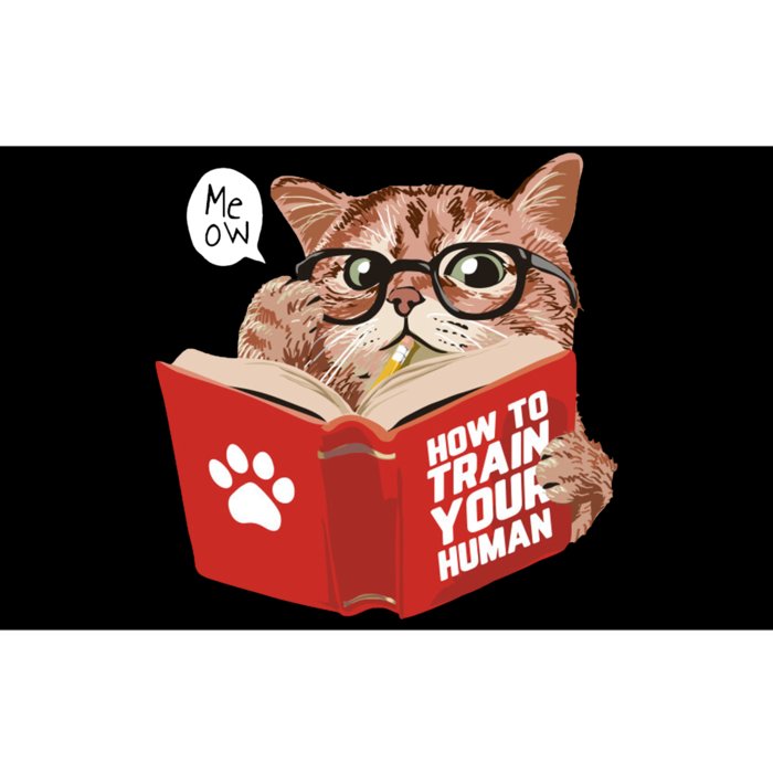 Meow How To Train Your Human Funny Cat Bumper Sticker