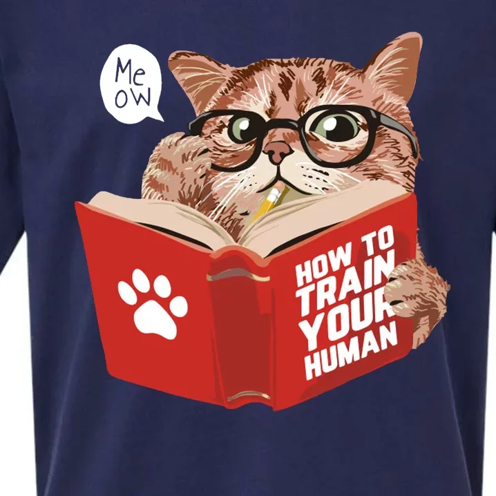 Meow How To Train Your Human Funny Cat Sueded Cloud Jersey T-Shirt