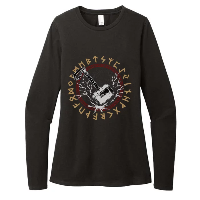 Mjolnir Hammer Thor Viking Womens CVC Long Sleeve Shirt