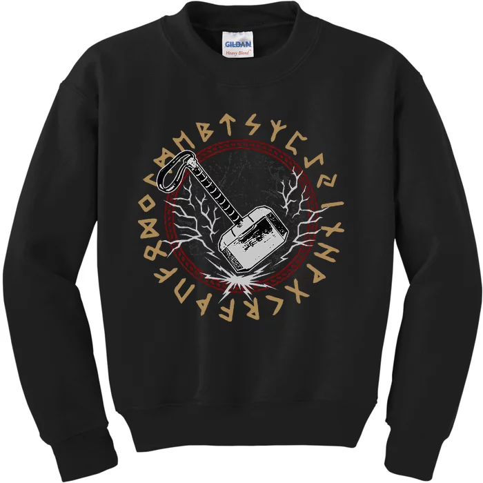 Mjolnir Hammer Thor Viking Kids Sweatshirt